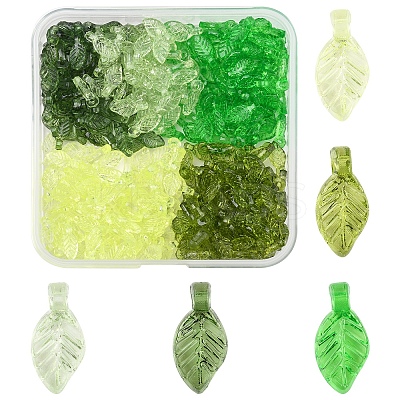 800Pcs 5 Colors Transparent Acrylic Charms TACR-FS0001-56-1