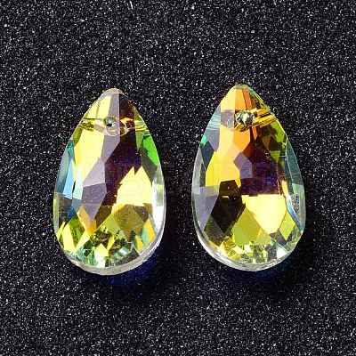 Faceted Teardrop Glass Pendants GLAA-O008-A15-1