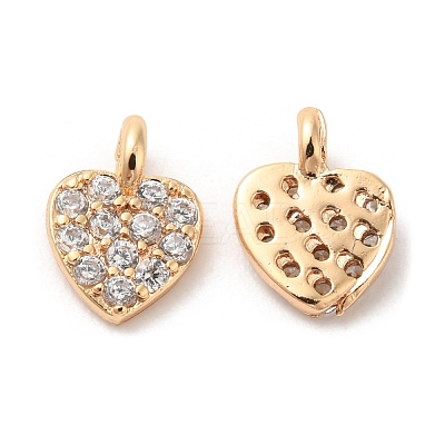 Brass & Cubic Zirconia Charms KK-G468-32G-1