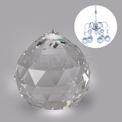 Transparent K9 Glass Pendants LS-GLAA-WH0015-35C-1