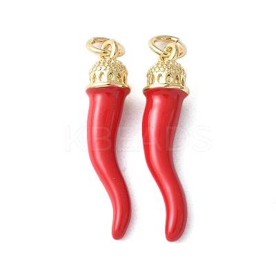 Brass Enamel Pendants X-KK-A252-13B-G-1