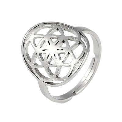 201 Stainless Steel Adjustable Rings for Women RJEW-M008-01P-1