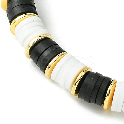 2Pcs 2 Color Polymer Clay Disc Heishi Surfer Stretch Bracelets Set BJEW-JB09790-1