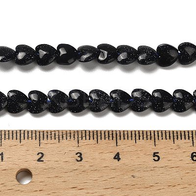 Synthetic Blue Goldstone Beads Strands G-P575-C06-6mm-1