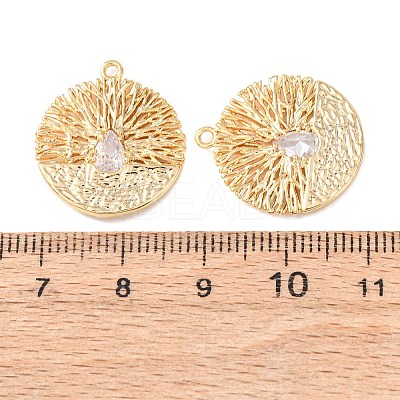 Brass Micro Pave Cubic Zirconia Pendants KK-A284-07G-1