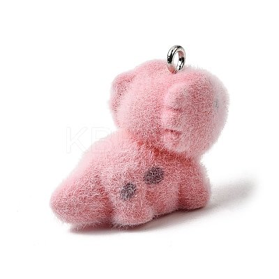 Flocking Opaque Resin Pendants RESI-G123-01N-1