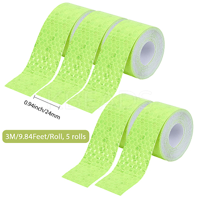 5 Rolls PET & PVC AUMO-mate Car Reflective Strip Sticker AJEW-SP0002-17-1