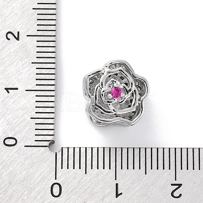 Brass with Cubic Zirconia European Beads KK-D360-32P-1
