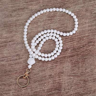 Rose Silicone ID Card Neck Strap Card Holder NJEW-SW00028-07-1