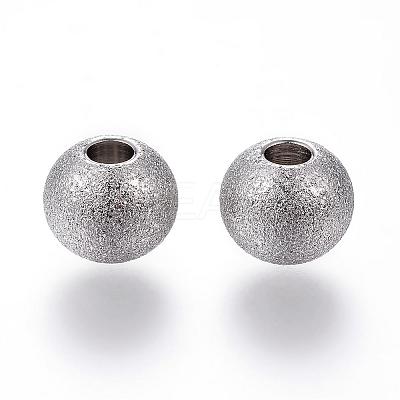 Tarnish Resistant 201 Stainless Steel Textured Beads STAS-P108-05P-1
