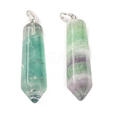 Natural Fluorite Double Terminated Pointed Pendants G-G926-01P-13-1