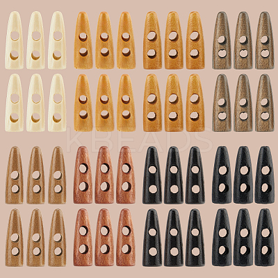 80Pcs 8 Colors 2-Hole Wood Buttons WOOD-GF0002-35C-1