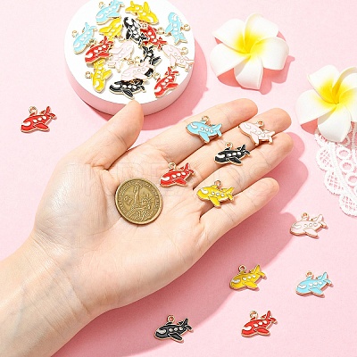 25Pcs 5 Colors Alloy Enamel Pendants ENAM-YW0006-78-1