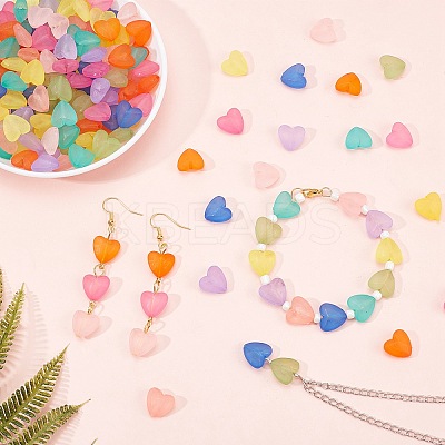 200Pcs 10 Colors Transparent Acrylic Beads FACR-CA0001-01-1