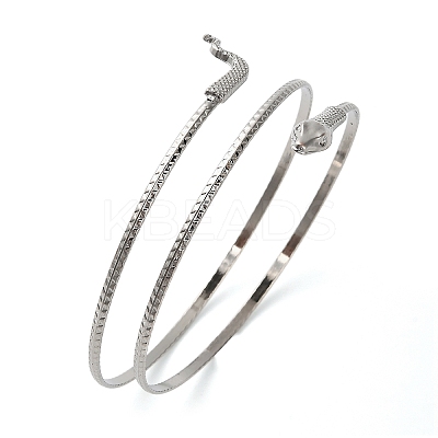 Alloy Upper Arm Open Cuff Bangles for Women LS-BJEW-U037-01B-P-1