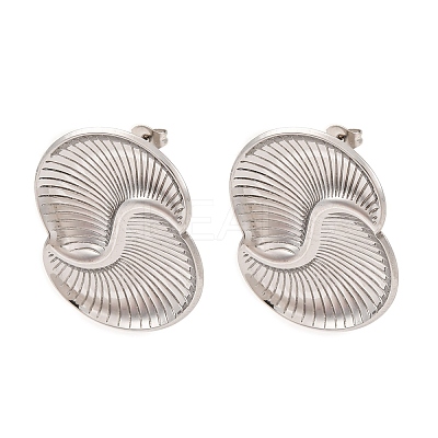 304 Stainless Steel Vortex Spiral Stud Earrings EJEW-C148-01P-1