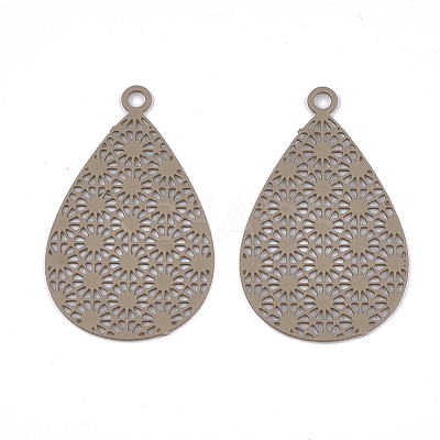 430 Stainless Steel Filigree Pendants STAS-S108-25B-07-1