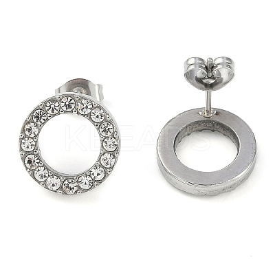 PVD Vacuum Plating 304 Stainless Steel Stud Earrings EJEW-C099-09-04-1