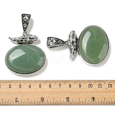 Natural Green Aventurine Pendants G-Z050-07B-1