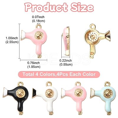 16Pcs 4 Colors Alloy Enamel Pendants FIND-YW0005-95-1