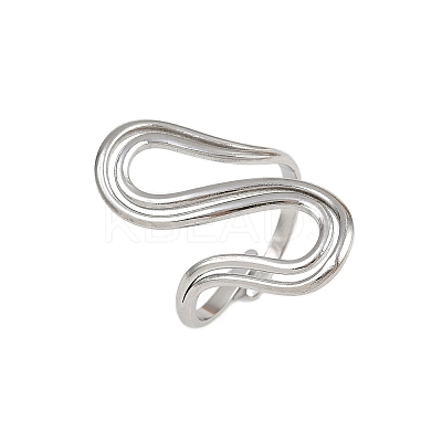 304 Stainless Steel Open Cuff Rings for Women LS-RJEW-K303-06P-1