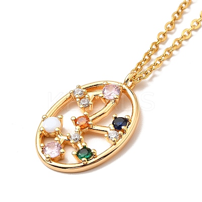 Colorful Cubic Zirconia Constellation Pendant Necklace LS-NJEW-H166-01L-1
