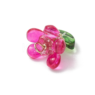 Glass Flowers Pendants PALLOY-MZ00630-1
