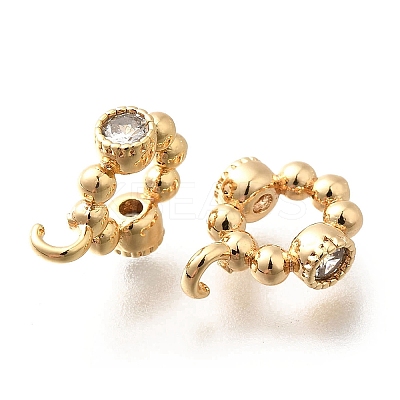 Brass Micro Pave Cubic Zirconia Tube Bails KK-M318-16G-1