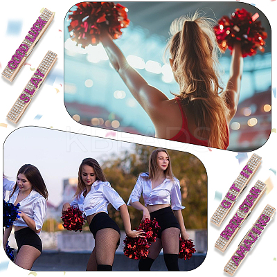30Pcs 5 Styles Cheerleading Rhinestone Spirit Clips AJEW-SP0002-58B-1