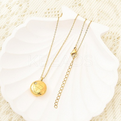 304 Stainless Steel Clear Cubic Zirconia Constellation Pendant Necklaces NJEW-R021-02G-07-1