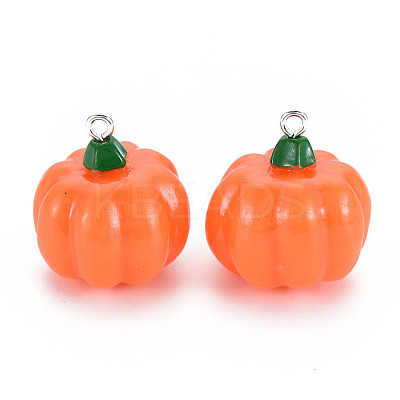 Autumn Theme Opaque Resin Pendants X-RESI-S356-079-1
