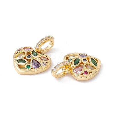 Rack Plating Brass Micro Pave Colorful Cubic Zirconia Pendants ZIRC-C040-16G-1