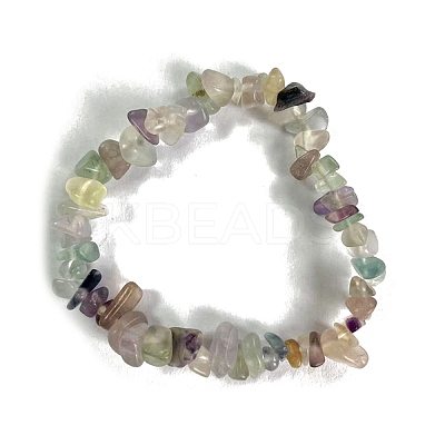 Natural Fluorite Stretch Bracelets PW-WG56138-04-1