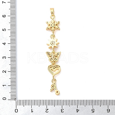Brass Micro Pave Clear Cubic Zirconia Pendants LS-KK-D101-01C-G-1