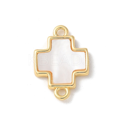 Natural White Shell Connector Charms KK-P292-12G-1