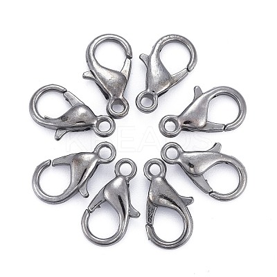 Black Tone Zinc Alloy Lobster Claw Clasps X-E102-B-1