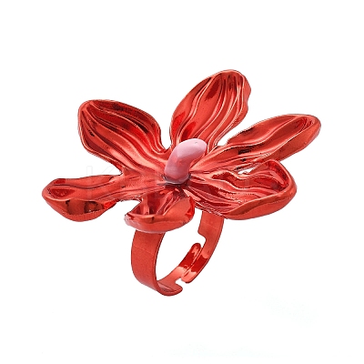 Adjustable Alloy Flower Finger Rings for Women LS-RJEW-B124-01C-1