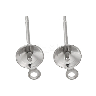 Anti-Tarnish 304 Stainless Steel Stud Earring Findings STAS-P370-02C-P-1