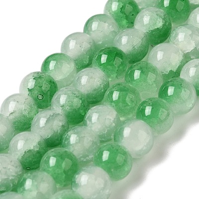 Crackle Baking Paint Imitation Jade Glass Beads Strands DGLA-T003-8mm-M-1