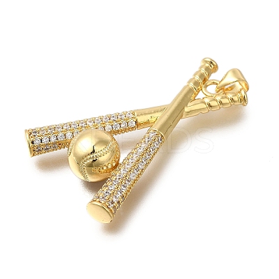 Rack Plating Brass Micro Pave Cubic Zirconia Pendants ZIRC-F142-32C-G-1