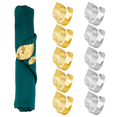 10Pcs 2 Style Aolly & Iron Napkin Rings AJEW-HY0001-16-1