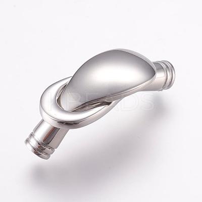 Tarnish Resistant 304 Stainless Steel Magnetic Clasps with Glue-in Ends STAS-L189-10P-1
