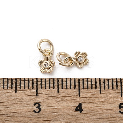 Brass Micro Pave Cubic Zirconia Charms KK-C071-10KCG-1