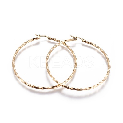 PVD Vacuum Plating 304 Stainless Steel Big Hoop Earrings EJEW-L226-009C-1