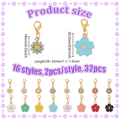 32Pcs 16 Styles Alloy Enamel Shoes Charms HJEW-PH01947-1