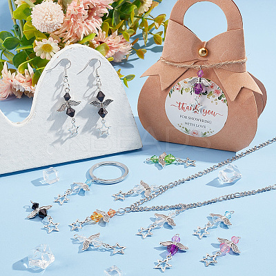 Transparent Acrylic and Tibetan Style Alloy Pendants FIND-PH0009-73-1
