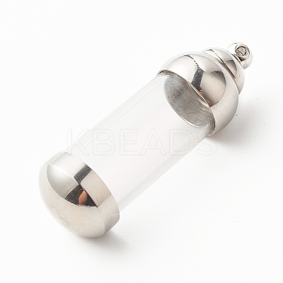 304 Stainless Steel Glass Bottle Pendants LS-STAS-O160-03P-1