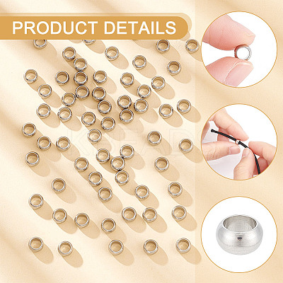 120Pcs 201 Stainless Steel Spacer Beads STAS-UN0053-86-1