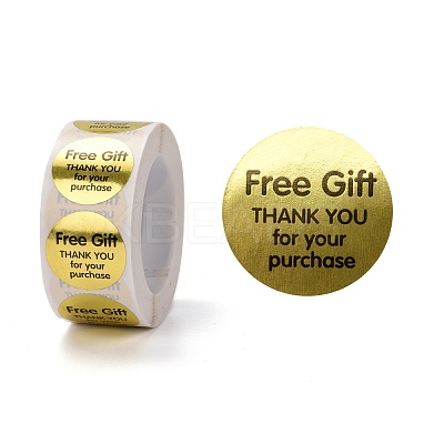 Flat Round Paper Thank You Stickers DIY-C042-09B-1