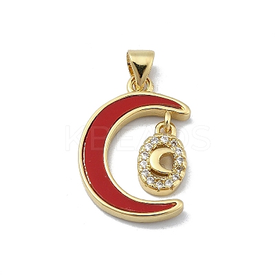 Brass Micro Pave Clear Cubic Zirconia Pendants KK-A221-02B-G-1